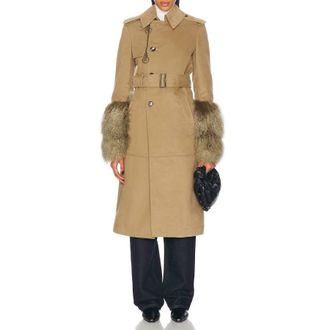 Burberry Cotton Nylon Long Belted Trench Coat, Brand Size 8 ( US Size 6 )
