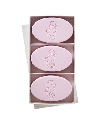 Carved Solutions Seahorse Set Of 3 Lavender Soap Bars
