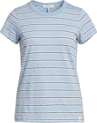 Rag & Bone The Slub Striped Tee - Dames - T-shirts - Blauw - S - Katoen - Tops