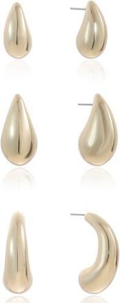 Ettika Set of 3 Domed Hoop Earrings in Gold at Nordstrom Rack
