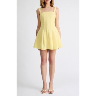 Extro&Vert Zoe Textured Seam Minidress in Yellow at Nordstrom, Size X-Small