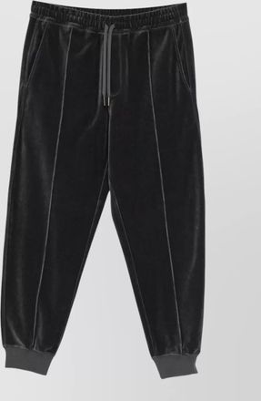 Tom Ford velvet joggers ribbed cuffs side pockets