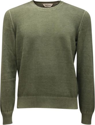 Gran Sasso Vintage Katoenen Trui - Heren - Ronde hals truien - Groen - M - Katoen - Truien & Vesten