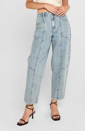 Unpublished Ellis Roadtrip Barrel Leg Jeans in Blue at Nordstrom, Size 32