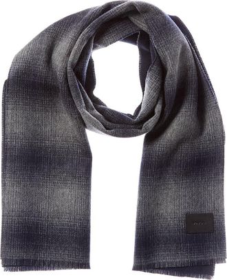 Vince Doubleface Shadow Plaid Wool & Cashmere-Blend Scarf