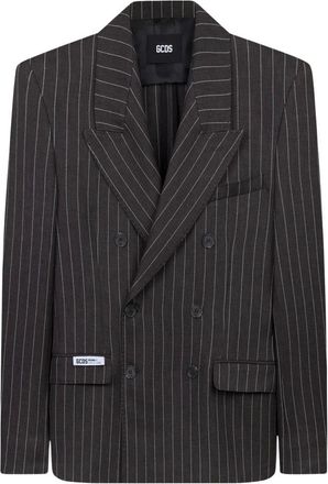 GCDS Blazer Preppy con logo - - Jackets - Uomo - Grigio - S