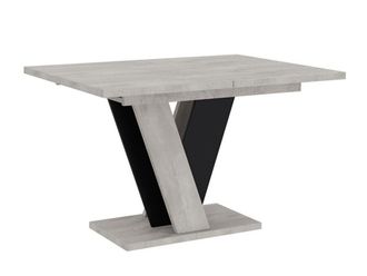 Mirjan24 Mesa Goodyear 125, Gris + Negro, 75x90x120cm, Alargamiento, Aglomerado Laminado