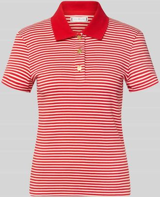 Tommy Hilfiger Slim Fit Poloshirt aus reiner Baumwolle in Rot, Gr&ouml;&szlig;e XL