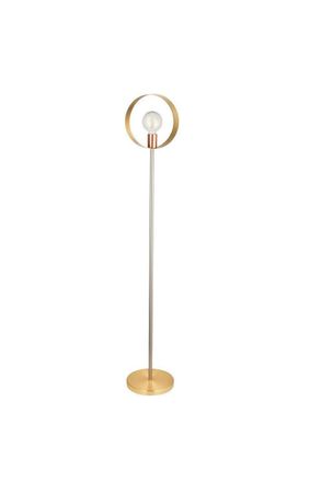Netlighting Hoop Complete Floor Lamp Brushed Brass Nickel Copper Plate in Gold