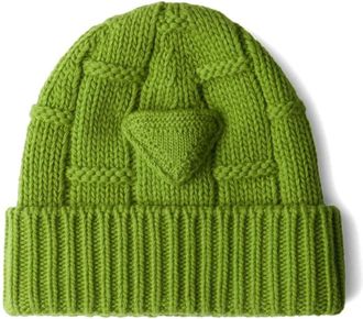 Prada Lime Green Iconic Beanie Hat
