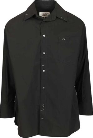 Maison Margiela Lange mouwen katoenen overhemd - Heren - Casual Overhemden - Zwart - L - Katoen - Overhemden