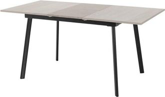 Seconique Seconique - Avery Extending Dining Table - L80 x W160 x H76 cm - Concrete/Grey Oak Effect/Black