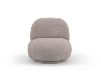 MICADONI Sill&oacute;n giratorio de tejido boucl&eacute; marr&oacute;n claro