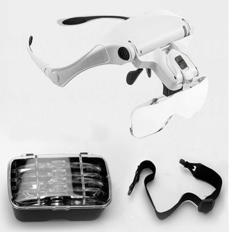 OEM Lupa Iluminada Para Lectura, Trabajos De Precisi&oacute;n, Reparaciones, Costura, Joyer&iacute;a, Relojer&iacute;a Y Manualidades. Incluye 5 Lentes Intercambiables (de 1.0