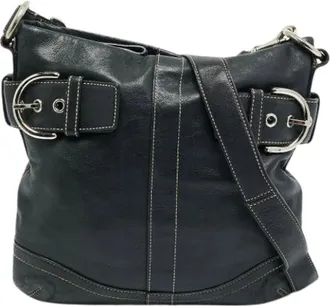 Coach Pre-owned Shoulder Bags, female, Black, Size: ONE SIZE Pre-owned Leather Shoulder Bag