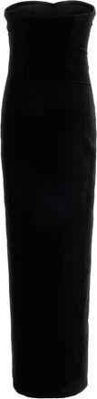 Alessandra Rich Womens Evening Dress Black Viscose Silk Elastane
