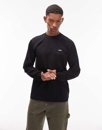 Obey Established Works - Maglietta a maniche lunghe nera-Nero