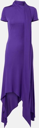 Acne Studios Vestido midi asim&eacute;trico de jersey con pa&ntilde;uelo