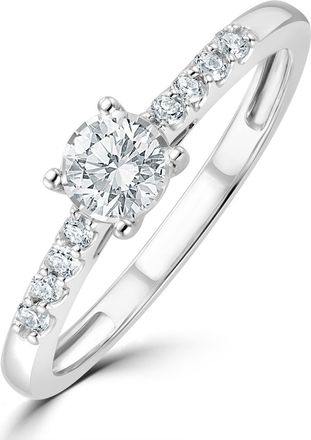 The Diamond Store Lab Diamond Side Stone Engagement Ring 0.25ct H/Si in 925 Silver