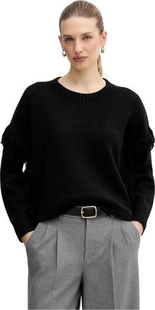Benetton Wol trui - Dames - Ronde hals truien - Zwart - M - Wol - Truien & Vesten