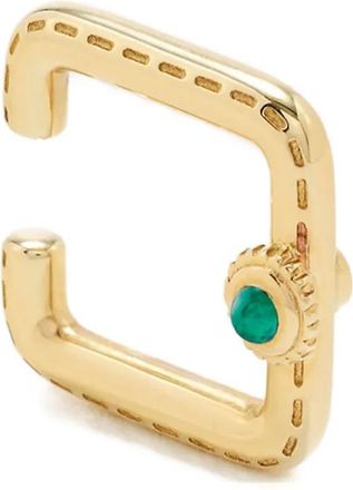 Yvonne Léon Orecchini a cerchio Mini Créoles Gousset in oro giallo 9 carati con malachite e diamanti