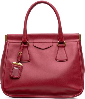 Prada Pre-owned Womens Galleria Top Handle Classic Bag - Dark Red Leather - One Size
