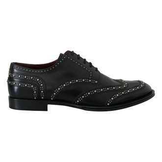 Dolce & Gabbana Lace-Up Derby Schoenen - Heren - Veterschoenen - Zwart - 40 1/2 EU - Leer - Schoenen
