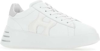 Hogan Womens White Nappa Leather Rebel Sneakers 0351