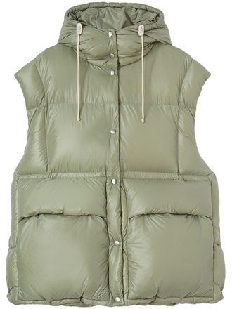 【関税＆送料込み】Jil Sander Down Vest Clothing Oversized hooded down vest in black - Jil Sander | Mytheresa