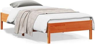 vidaXL Bed Frame without Mattress Wax Brown 100x200 cm Solid Wood Pine Vidaxl