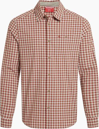 Craghoppers Mens Craghoppers Mens Checked Nosilife Shirt - Red Beach - Size: Regular/36