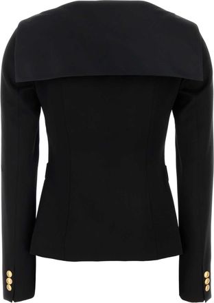 Alessandra Rich Womens Satin Blazer Black Virgin Wool Blazers
