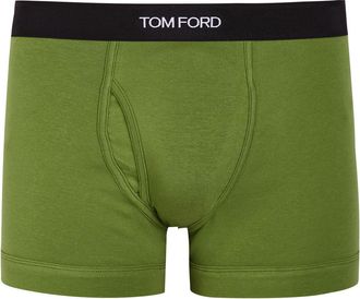 Tom Ford Stretch-cotton Boxer Briefs - Green - XL