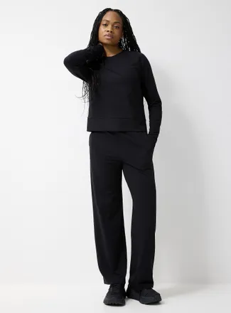 I.FIV5 Womens Toggle-waist ultra-soft wide-leg pant