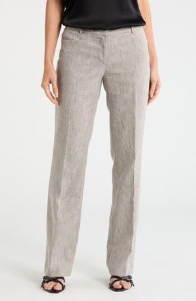 DKNY Flat Front Pants in Black/Coconut at Nordstrom Rack, Size 14