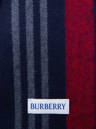 Burberry Icon Stripe Wool Scarf - Navy