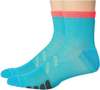 eurosock Bike Quarter Compression 2-Pack Crew Cut Socks Shoes Teal : LG (US Mens Shoe 9-11 - Womens Shoe 10-12), Nylon
