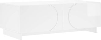 vidaXL Mesa De Centro Blanco Brillante 102 X 50,5 X 35 Cm Vidaxl