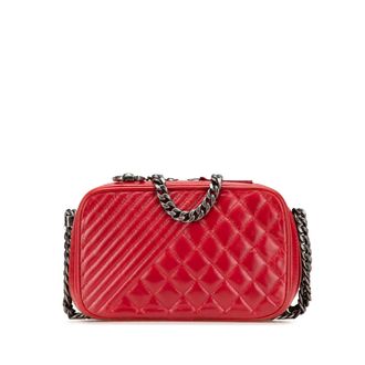 Chanel Gequilted Leren Crossbody Tas