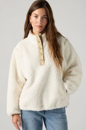 Levi's Pile pullover Iris in sherpa - Donna - XS - Bianco / Egret Sherpa