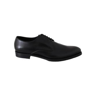Dolce & Gabbana Elegante Leren Derby Geklede Schoenen - Heren - Nette schoenen - Zwart - 39 EU - Leer - Schoenen