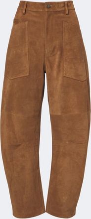 Nili Lotan Shon suede barrel-leg pants