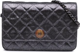 Chanel Pre-owned Womens Quilted Crossbody Bag - Dark Grey Leather - One Size