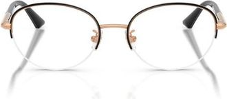 Jimmy Choo London 51mm Oval Optical Glasses in Rose Gold/Black /Demo Lens at Nordstrom