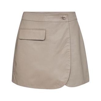 Co'Couture Belt Pleat Skirt - female - CoCouture - Short Shorts - Gray - XS - Shorts
