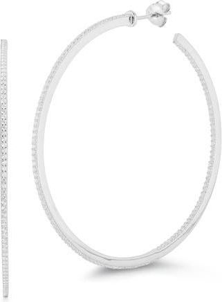 Glaze Jewelry 14K Yellow Gold Vermeil Pave CZ Hoop Earrings in Silver at Nordstrom Rack