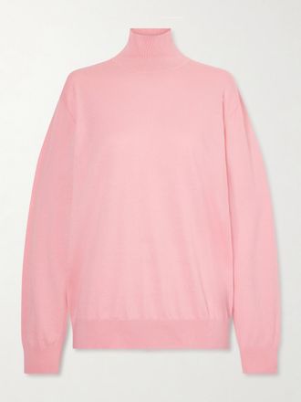 Tibi Pullover A Collo Alto In Cotone - Rosa