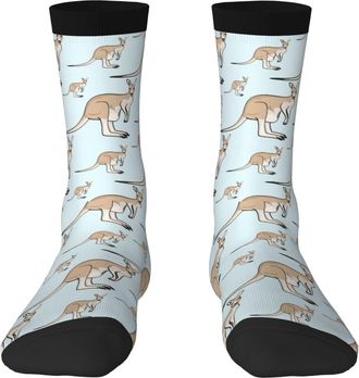 Generic Slipper Socks Roo And Wallaby Trainer Socks Novelty Crew Socks Stretchy Running Socks For Volleyball Gym Golf