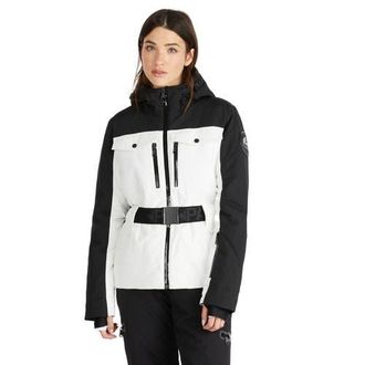 Pajar Gabbi Belted Ski Jacket with Fixed Hood in White Op at Nordstrom, Size Small