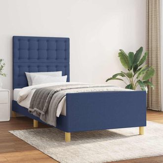 vidaXL Vidaxl Estructura De Cama Sin Colch&oacute;n Tela Azul 90x200 Cm